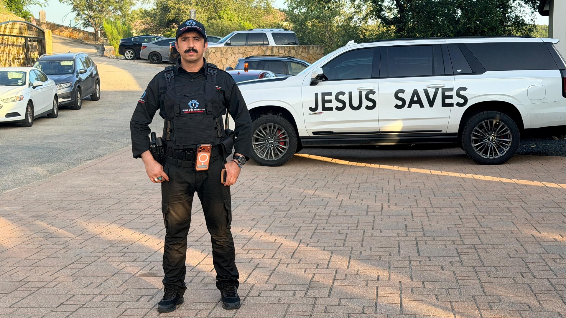 Shield Spire Security armed officer deployed at a private church charity fundraising event in Cedar Park, Texas.